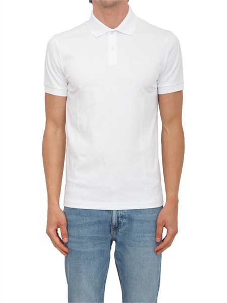 polo bianca boss uomo in pregiato cotone pio250555153