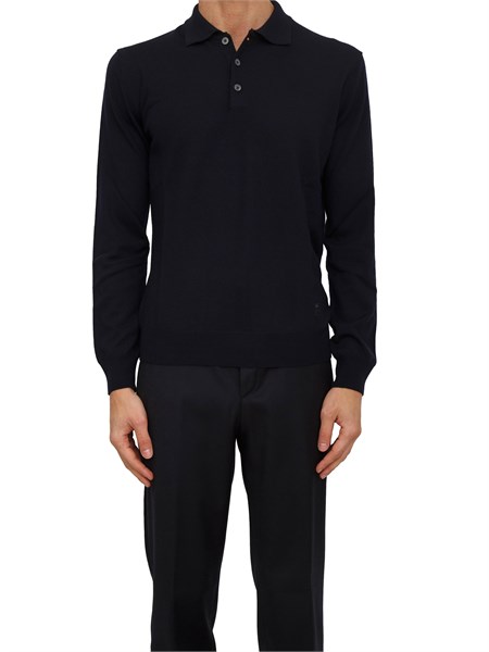 polo corneliani in pura lana vergine blu 26m5072625100