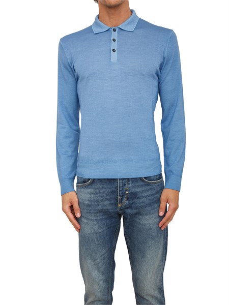 polo maglia manica lunga aiace galassi in pura lana azzurra 1852452