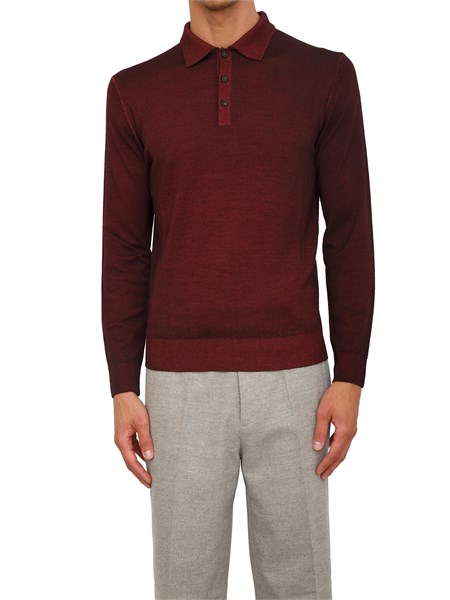 polo maglia manica lunga aiace galassi in pura lana bordeaux 1852452