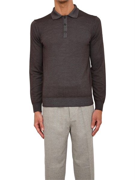 polo maglia manica lunga aiace galassi in pura lana grigia 1852452