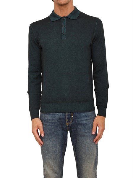 polo maglia manica lunga aiace galassi in pura lana verde 1852452