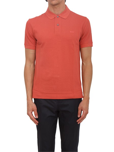 polo pallas boss uomo in pregiato cotone rosa pallas50553564