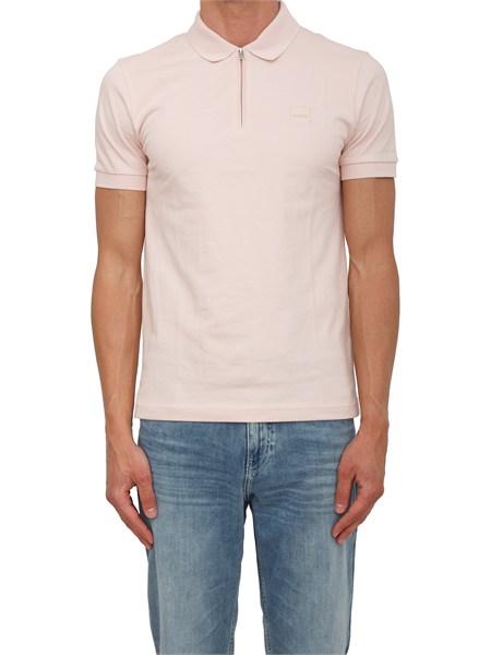 polo passerzip boss uomo in cotone rosa passerzip50537507