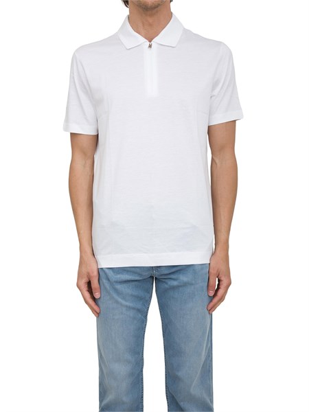 polo boss bianco relaxed fit con zip h paras5050537954