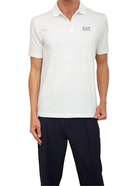 polo uomo ea7 emporio armani tennis club in cotone stretch avorio 7m000181af10373