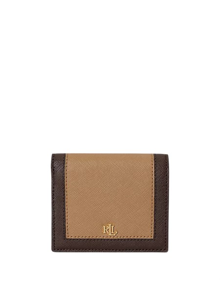 portafoglio lauren ralph lauren in pelle bicolor beige marrone cmpct432962113006