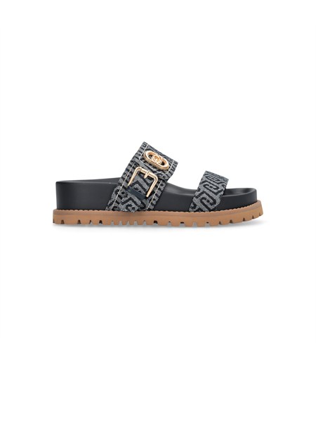 sandali liu jo donna in tessuto blu jacquard all over sa6109tx523