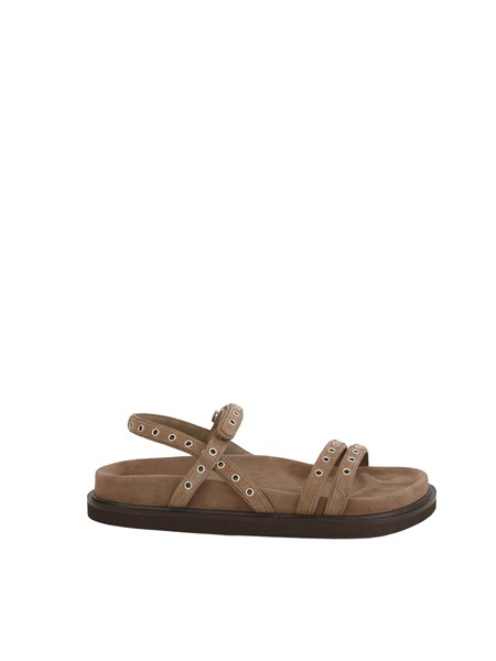 sandalo flat umile di marella in camoscio taupe mlaumile