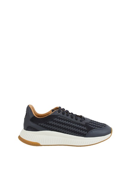 sneakers boss uomo in pelle blu ttnm50563946