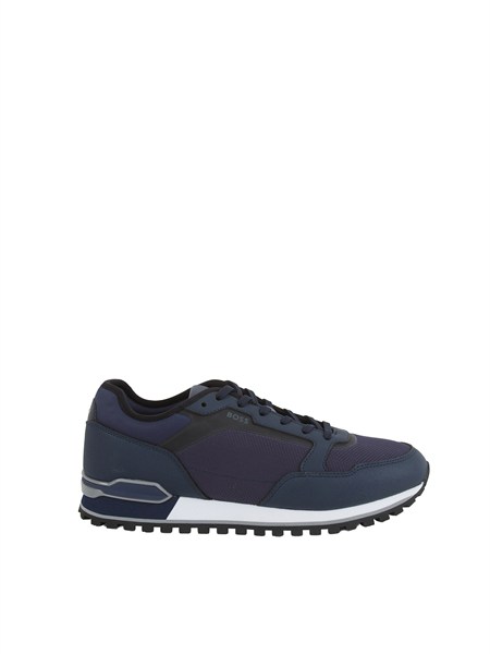 sneakers boss uomo in pelle e tessuto tecnico blu parkour l runn lytxm50563822
