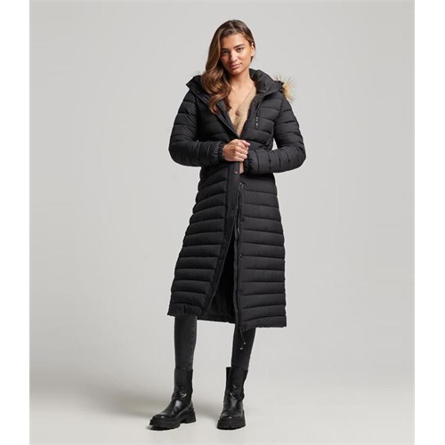 SUPERDRY SUPERDRY W5011565A 02A Long Puffer Nero Donna in Giacche
