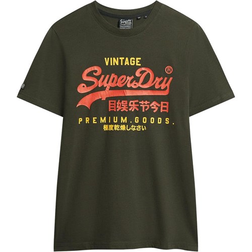 SUPERDRY SUPERDRY M1011747A Afb T-Shirt Logo Verde Uomo in T-shirt