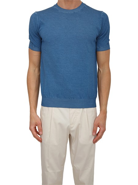 t shirt aiace galassi in maglia di puro cotone azzurro 1461570