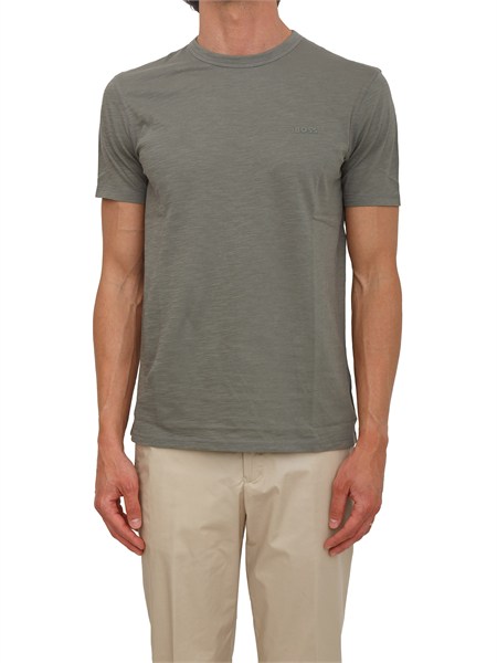 t shirt boss uomo in cotone verde tegood50508243