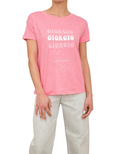 t shirt donna armani exchange rosa 3dyt66yj3sz