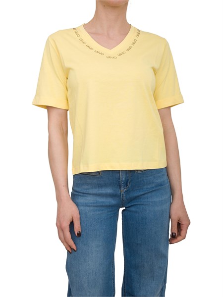 t shirt donna liu jo giallo ta5175js923