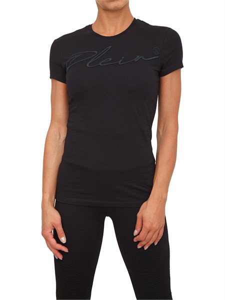 t shirt donna philipp plein nero wtk2235pjy002n