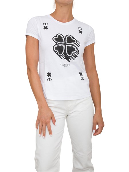 t shirt donna twin set bianco 241tp2702