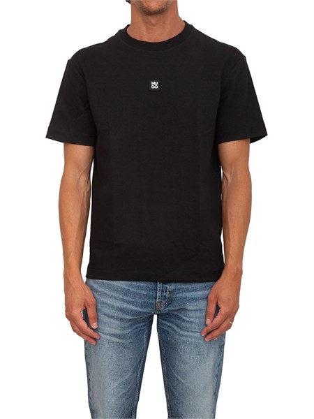 t shirt hugo uomo in cotone nero con logo dilanso50553173