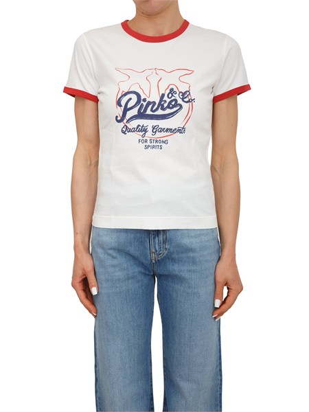 t shirt imperia pinko in cotone bianco stampa logo imperiaa3c2