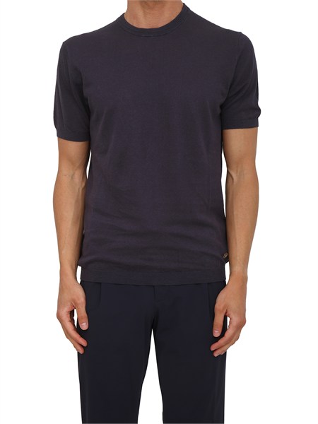 t shirt liu jo uomo in maglia di lino e cotone blu qa6135ma08s
