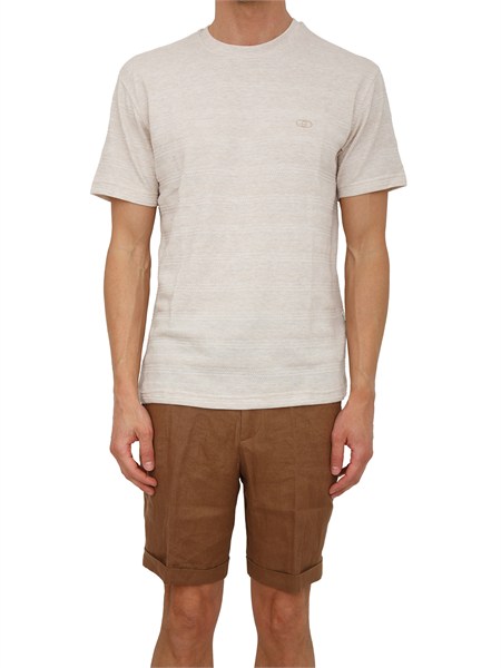 t shirt liu jo uomo misto cotone beige lavorata qa6170j3913