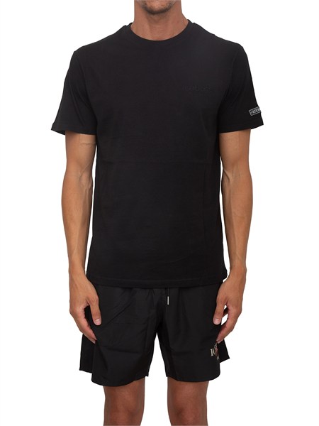t shirt nera iceberg beachwear uomo con logo ice26mts01