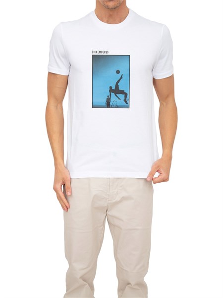t shirt uomo bikkembergs bianco c41012ue1811
