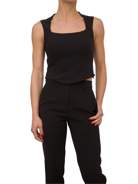 top donna nenette nero fleur
