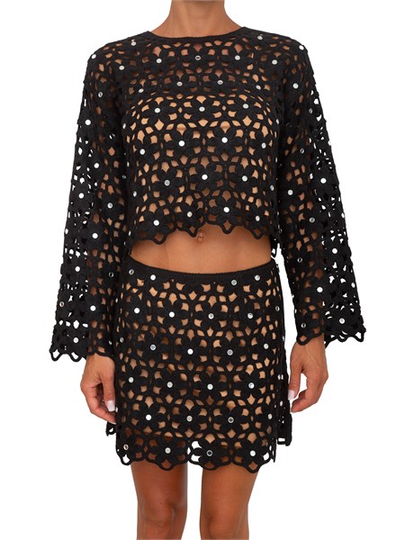 top michael michael kors in pizzo crochet nero ms651zmkne