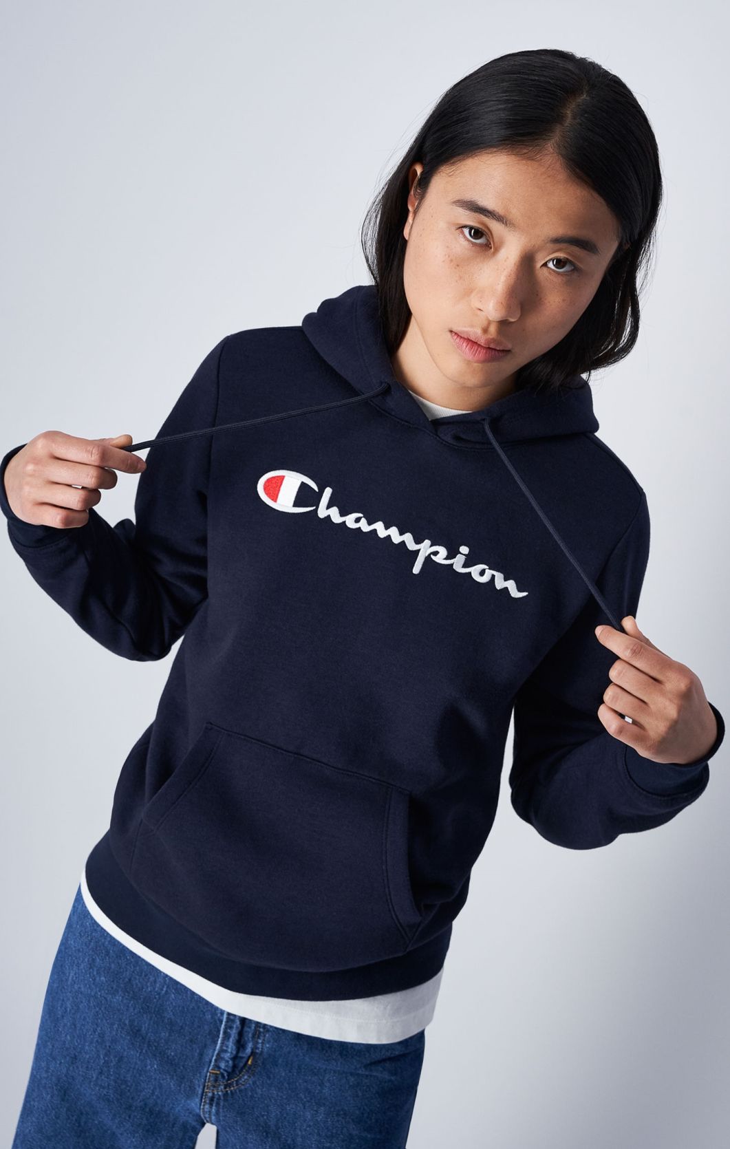 CHAMPION 116579 Bs501 Felpa Capp Blu Rosso Donna