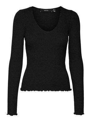 VERO MODA 10291652 Blk Vmevie Neck Pull Nero Donna in Abbigliamento