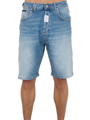 PANTALONE BERMUDA PHILIPP PLEIN BLU DENIM in UOMO