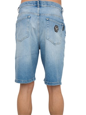 PANTALONE BERMUDA PHILIPP PLEIN BLU DENIM in UOMO