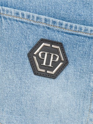 PANTALONE BERMUDA PHILIPP PLEIN BLU DENIM in UOMO