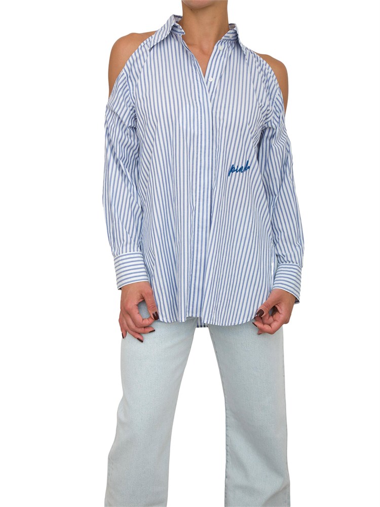 CAMICIA MANICA LUNGA PINKO BLU