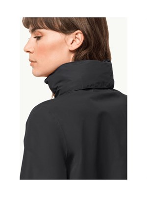 JACK WOLFSKIN 1111202 6000 Felpa Fz Cap Nero Donna in Abbigliamento