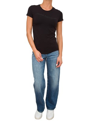 T-SHIRT ARMANI EXCHANGE NERO in DONNA