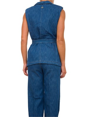 GILET TWIN-SET BLU DENIM in DONNA