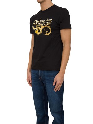 T-SHIRT VERSACE JEANS COUTURE NERO in UOMO