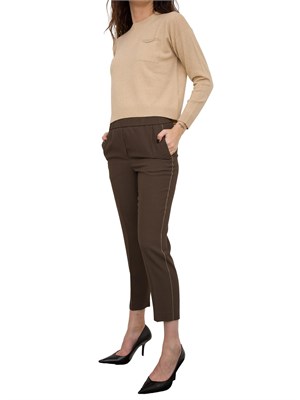 PANTALONE CASUAL PESERICO MARRONE in DONNA