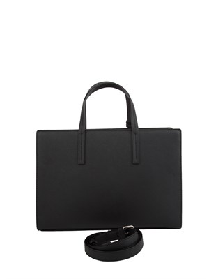 K.LAGERFELD Borsa a mano nera Karl Lagerfeld con logo metallico in DONNA