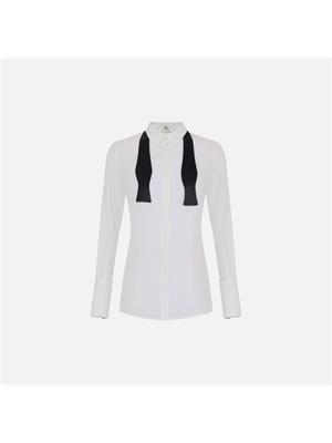Camicia avorio in georgette con cravattino Elisabetta Franchi in DONNA