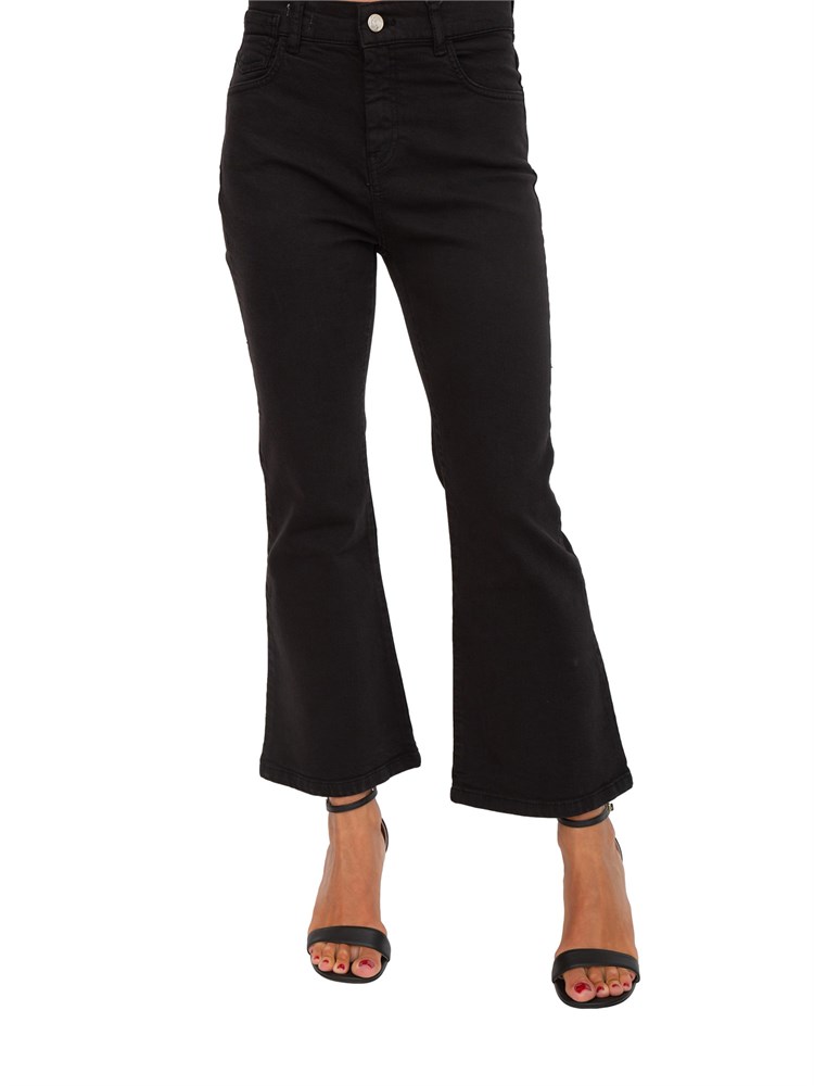 Jeans 5 tasche Marella modello flare in cotone nero