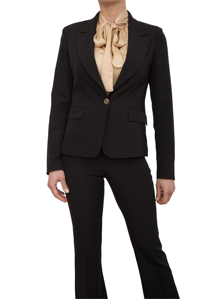 Giacca monopetto regular nera Fracomina