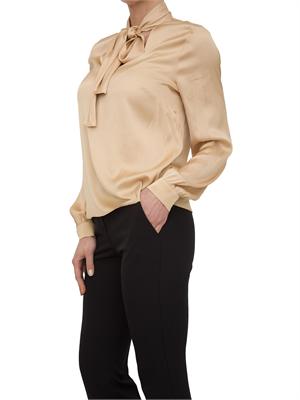 Blusa regular Fracomina raso beige manica corta in DONNA