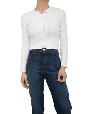 Cardigan Nenette traforato bianco panna in DONNA