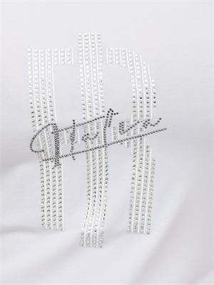 Top con strass Fracomina bianco in DONNA