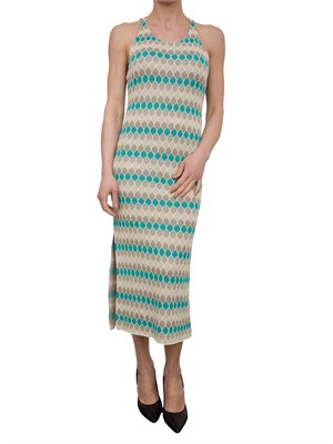 FRACOMINA Abito midi in jacquard geometrico multicolor in DONNA